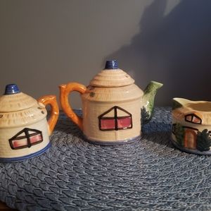 Rare, Vintage English Cottage Japanese Tea Set 3 pcs.